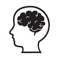 profile brain icon colorless vector
