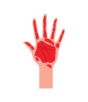 red hand day illustration with red hand vector