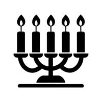 menorah with candles icon vector
