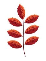 autumn leaves branch icon isolated illustration vector