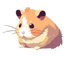 cute hamster on white background icon isolated vector