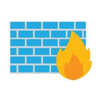 data security illustration with firewall isolated vector