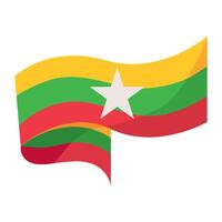 myanmar flag illustration isolated vector