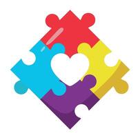 autism day awareness puzzle pieces isolated vector