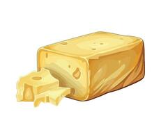 Fresh gourmet cheddar cheese slice vector