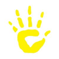 handprint paint color yellow illustration vector