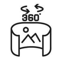virtual reality 360 degree isolated icon vector