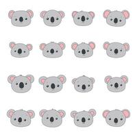 A set of koalas with different expressions vector