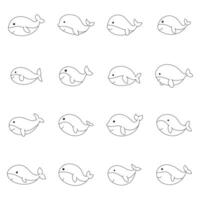 Whale coloring page for kids vector