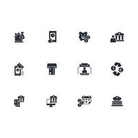 Bank icon set..Editable stroke.linear style sign for use web design,logo.Symbol illustration. vector