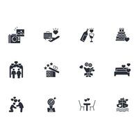 Honeymoon icon set..Editable stroke.linear style sign for use web design,logo.Symbol illustration. vector