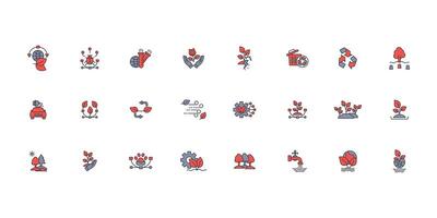 Environment icon set..Editable stroke.linear style sign for use web design,logo.Symbol illustration. vector