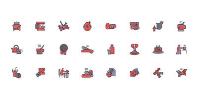 Breakfast icon set..Editable stroke.linear style sign for use web design,logo.Symbol illustration. vector