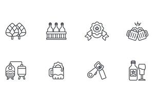Beer icon set..Editable stroke.linear style sign for use web design,logo.Symbol illustration. vector
