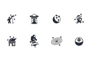 Astronomy icon set..Editable stroke.linear style sign for use web design,logo.Symbol illustration. vector