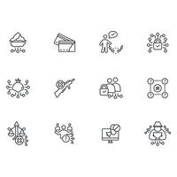 Dark web icon set..Editable stroke.linear style sign for use web design,logo.Symbol illustration. vector