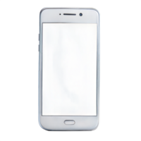 White smartphone with a blank display, ideal for communication and mobile tasks. png