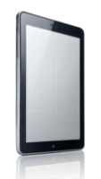 High resolution tablet display with a reflective screen, symbolizing modern digital devices. png