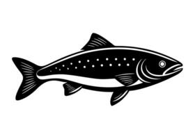 A black and white fish on a white background vector