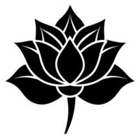 A black and white lotus flower on a white background vector