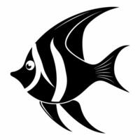 An angler fish is shown in black and white vector