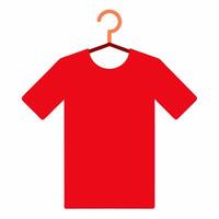 Red t - shirt on hanger vector