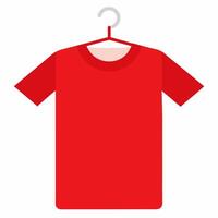 Red t - shirt on a hanger vector