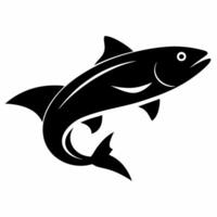 Fish silhouette on white background vector