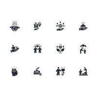 Altruism icon set..Editable stroke.linear style sign for use web design,logo.Symbol illustration. vector