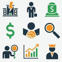 Modern Business Icon set vector