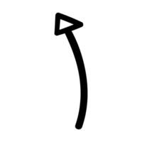 Single hand draw black and white arrow up in doodle, flat style isolated on white background. illustration sketch design element.Icons with triangle. vector