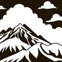 Mountain background Hand drawing art vector