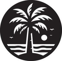 palm Tree With Black Background vector