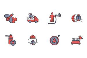 Pest control icon set..Editable stroke.linear style sign for use web design,logo.Symbol illustration. vector