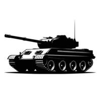 A black and white illustration of a tank vector