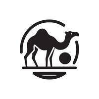 Chic 2D Camel Design in Black and White with a Crisp White Background vector