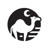 Monochrome 2D Camel Design Against a White Canvas vector