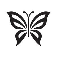 Artistic 2D Butterfly Logo in Black and White Set on a White Background vector