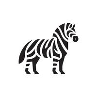 Monochrome 2D Zebra Emblem Against a White Canvas vector