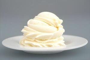 Vanilla Ice Cream Isolated on White Background illustration photo