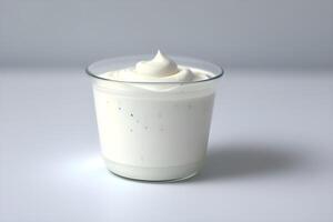 Fresh and creamy yogurt isolated on white background illustration photo