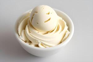 Vanilla Ice Cream Scoop Isolated on White Background illustration photo