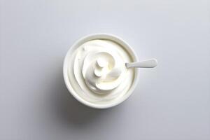 Fresh Yogurt Isolated on White Background illustration photo