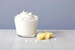 Fresh and Creamy Yogurt Isolated on White Background illustration photo