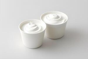 Fresh Yogurt Isolated on White Background illustration photo