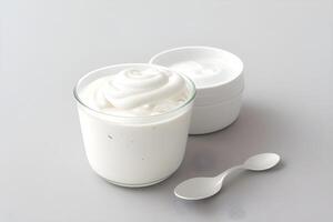 Fresh and Creamy Yogurt Isolated on White Background illustration photo