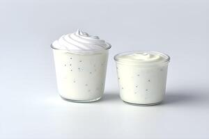 Fresh Yogurt Isolated on White Background illustration photo