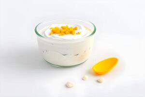 Fresh and Creamy Yogurt Isolated on White Background illustration photo