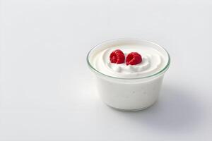 Fresh and Creamy Yogurt Isolated on White Background illustration photo