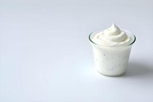 Fresh and Creamy Yogurt Isolated on White Background illustration photo